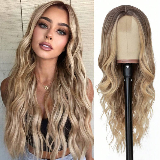 Female Curly Hair Small Highlight Chemical Wig Long Curls