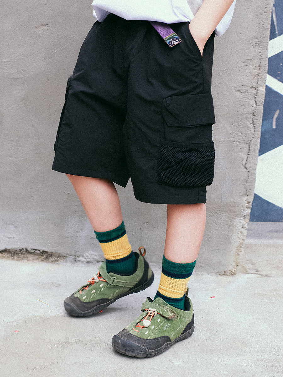 Children's Personality Big Pocket Shorts Medium Moisture Children's Pants