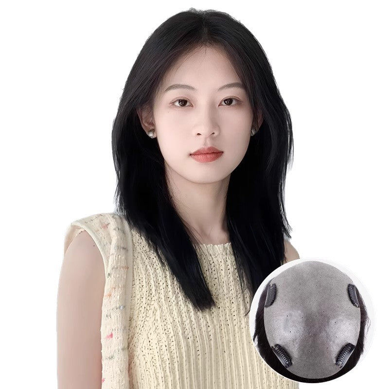 Women's Set Long Hair Supplementing Piece Full Human Cover Hairline Wig