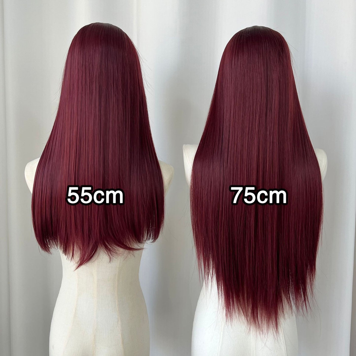 Red Universal Head Cover Hair Embryo Long Straight Wig