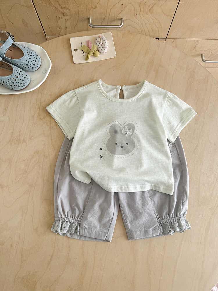 Cotton Thin Summer Cartoon Printed Short-sleeved Infant Outdoor Children's T-shirt