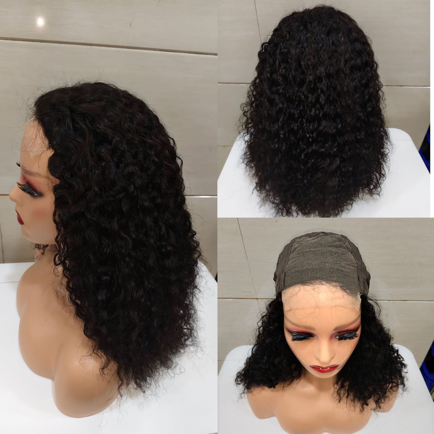 Double Drawn Human Lace Curly Density Real Hair Wig