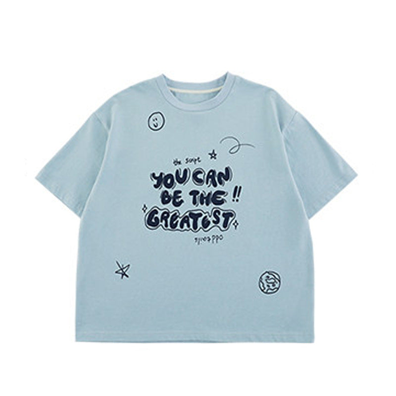 Korean Boys Casual Comfortable Short Sleeve Summer Wear Fashion Loose Children's T-shirt