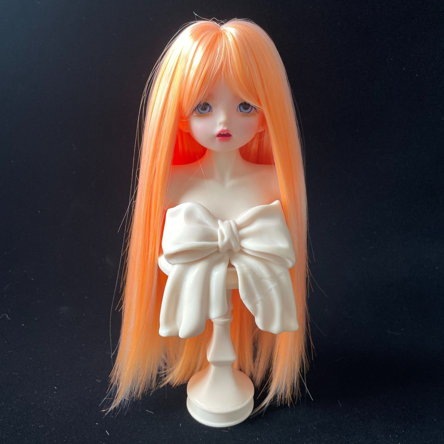 Soft Silk Optional Bangs Long Straight Hair Points Doll Head Cos Wig