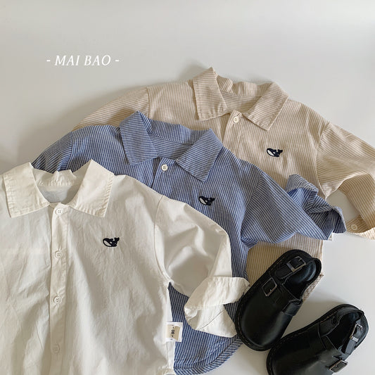 Children's Korean Style Coat Casual Simple Cardigan Boys Clothing Children's Shirt