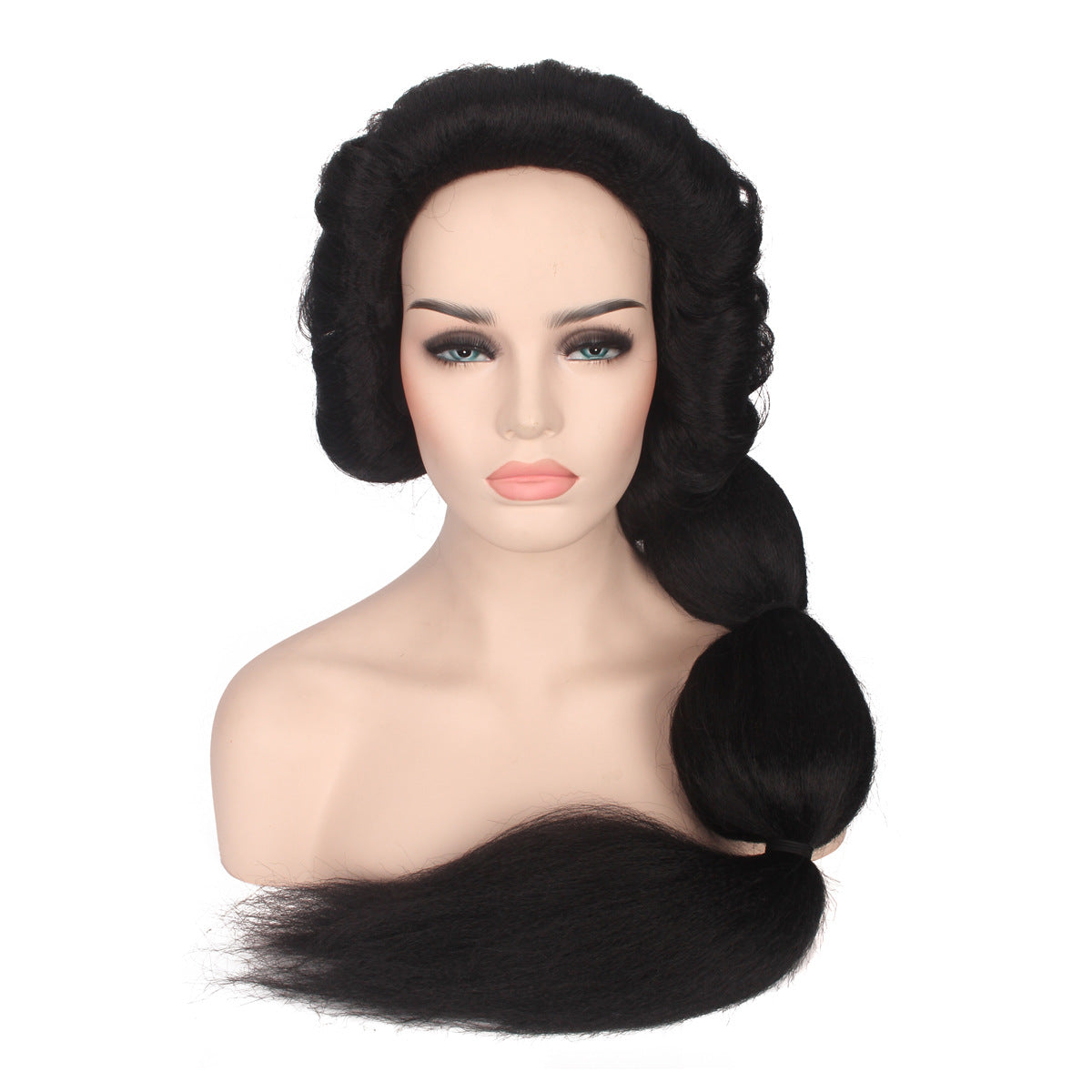 Santa Aladdin Princess Jasmine Fluffy Black Long Cos Wig