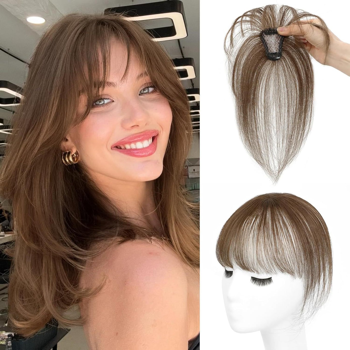 Hand-woven Straight Female Real Human Hair Elegant Wig