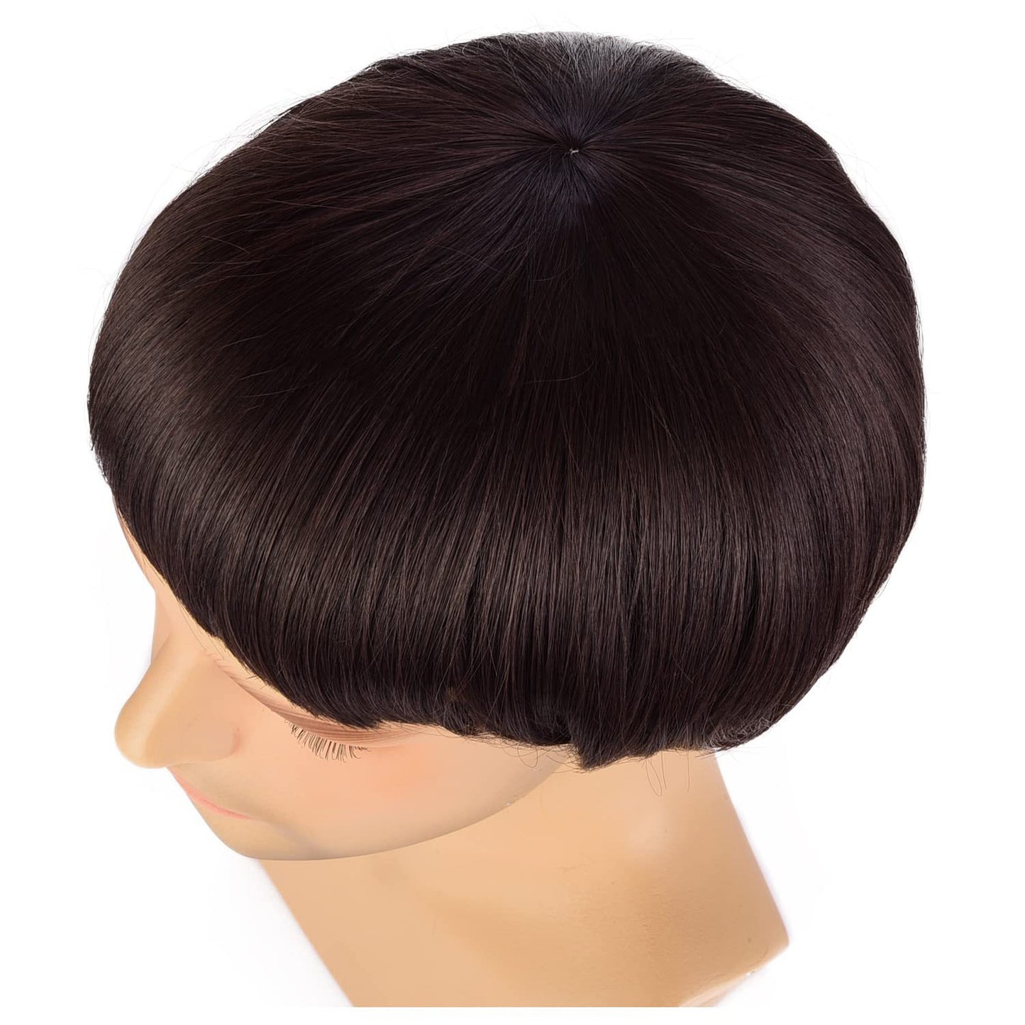 Men's Bowl-shaped Watermelon Rind Head Fiber Synthetic Wigs Men's Wig