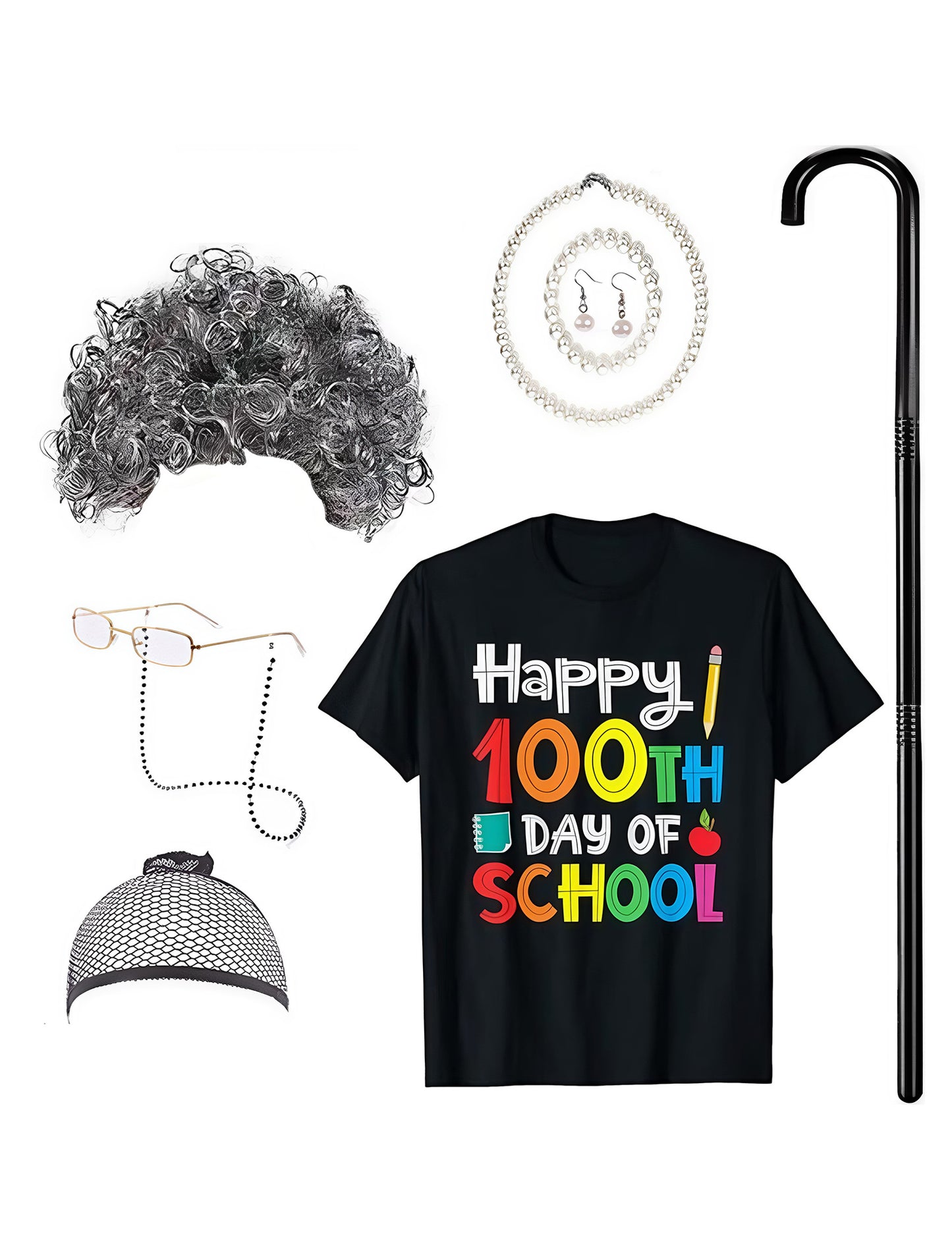 Cool Graceful Grandpa School Clothing Set Cos Wig