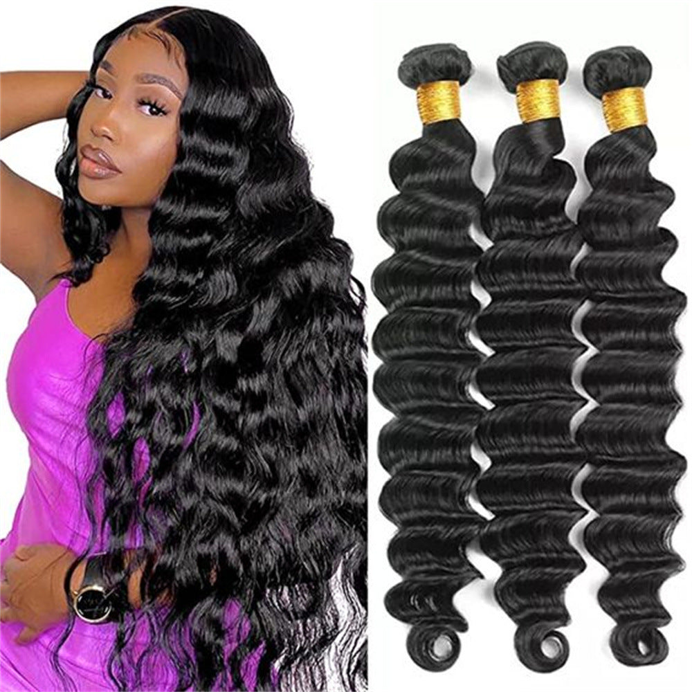 Beautiful Popular All Real Hair Weft Wig Long Curls