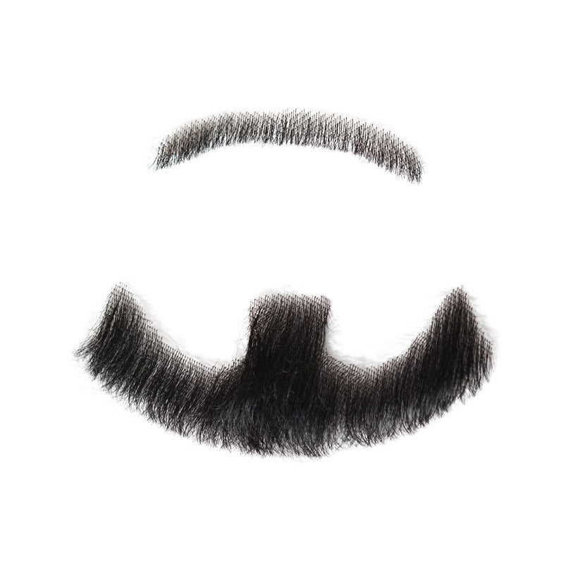Men's Hand Woven Fake Seamless Human Hair Eyebrows Sideburns Film Television Men's Wig
