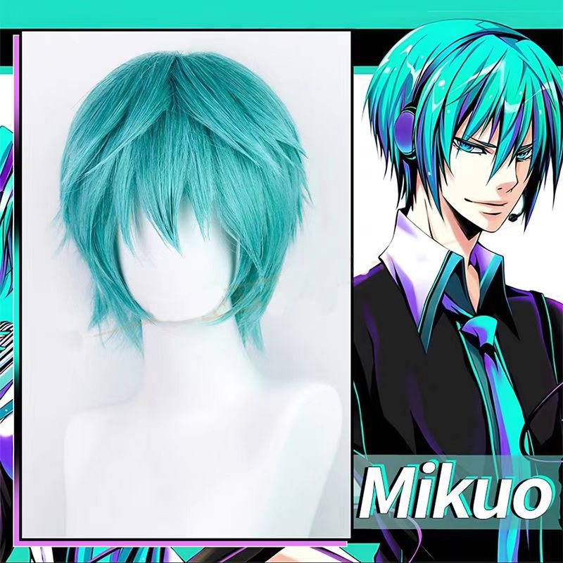 Men's Love War Version Blue Hair Phase One Cos Wig