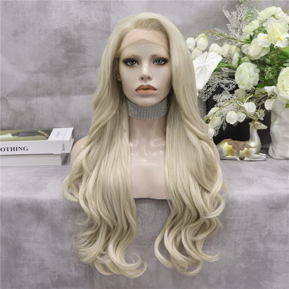 Women's Front Lace Hair Mid-length Curly Big Wig Long Curls
