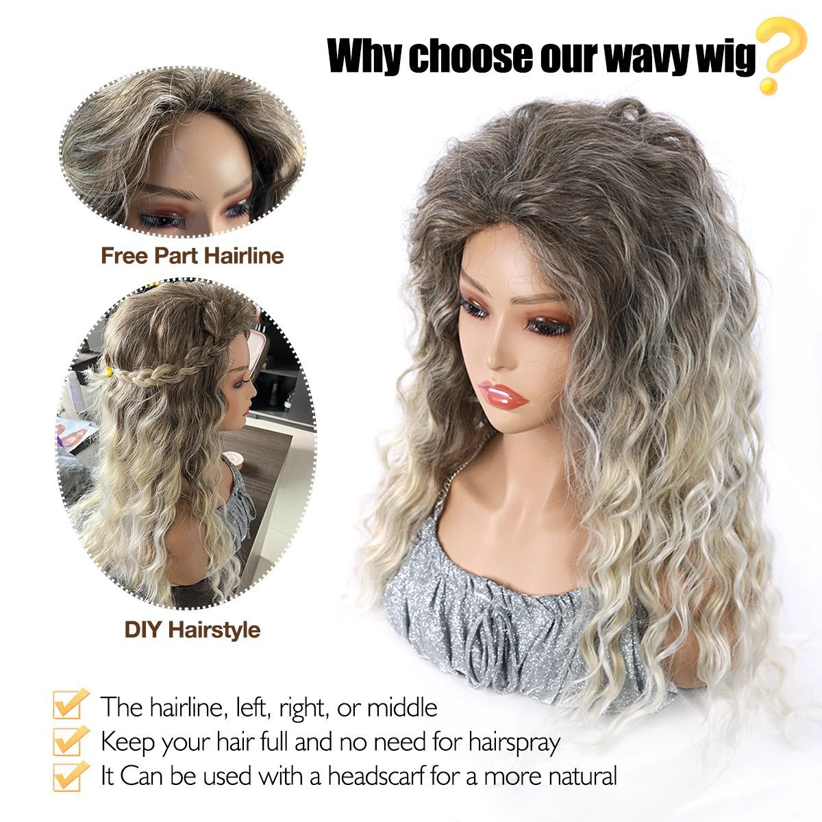 Trend Explosion Corn Stigma Chemical Fiber Overseas Warehouse Side Wig Long Curls