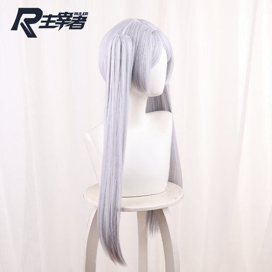 Sier White Tiger Clip Double Ponytail Anime Buried Cos Wig