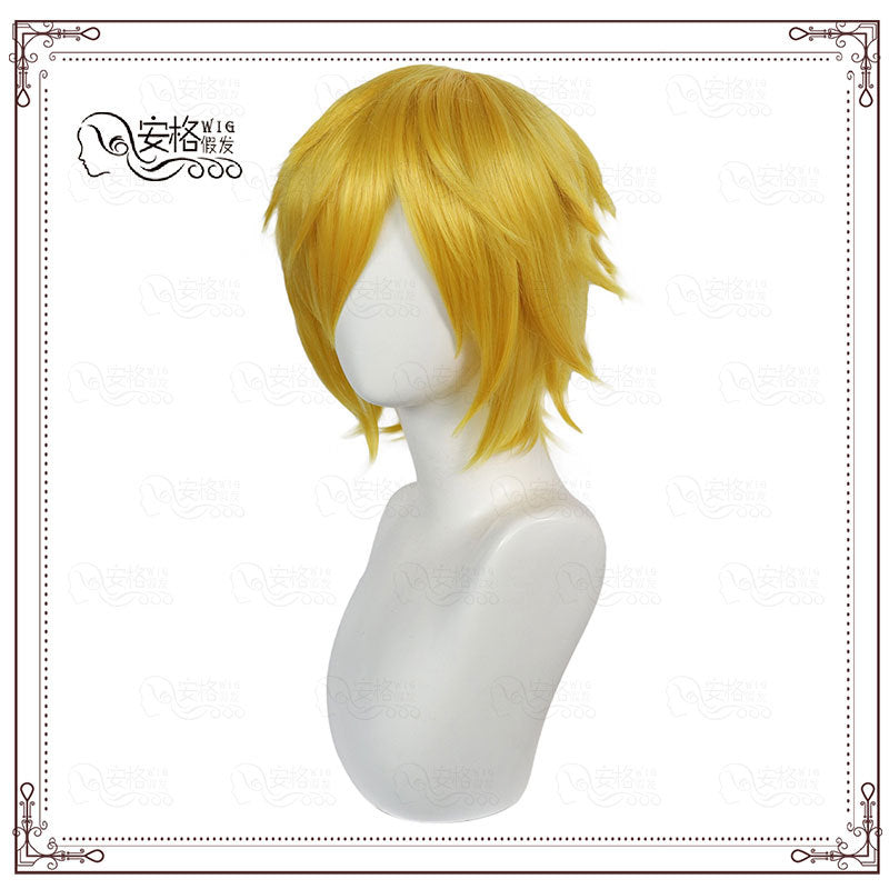 Glamorous Cool One Piece Golden Short Real Hair Wig
