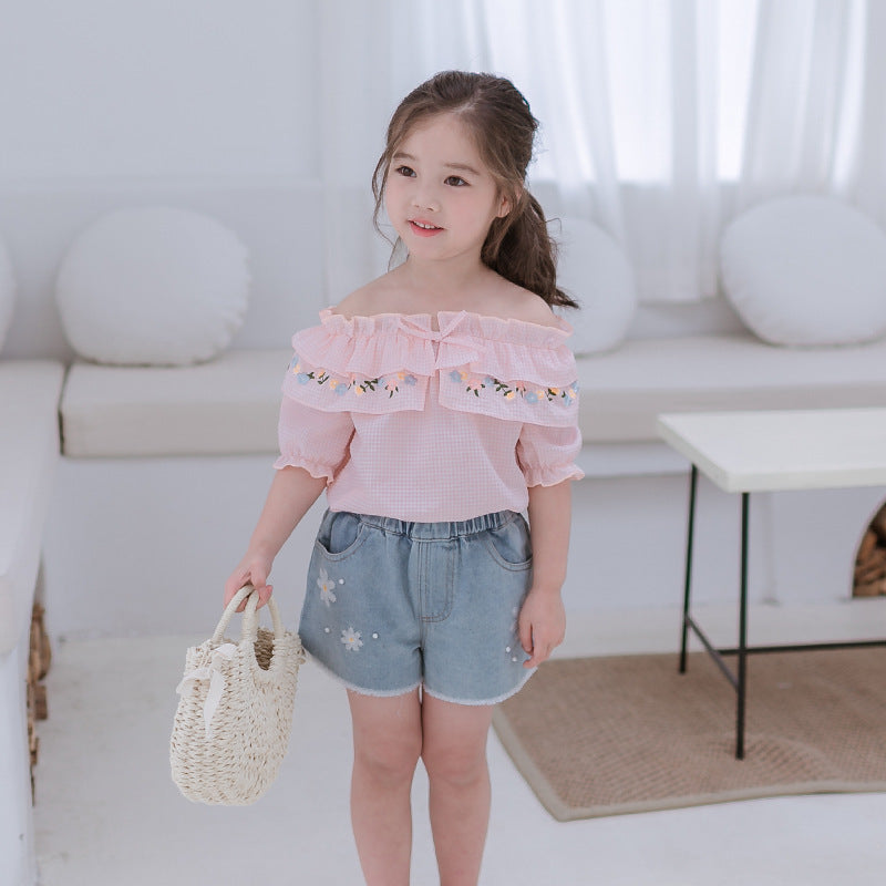 Children's Clothes Wear Korean Style Short Sleeve Doll Children's Shirt