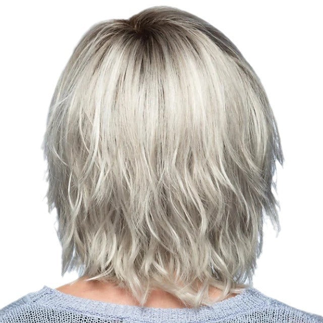Women's Mother Female Bangs Head Cover Wig Short Straight Hair