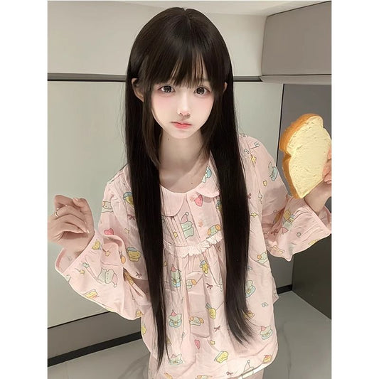 Women's Hair Natural Fluffy Bangs Style Little Long Straight Wig
