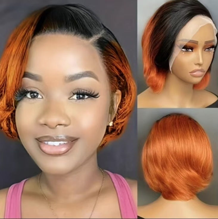 Lace Pixie Cut Short Bob Human Real Hair Wig