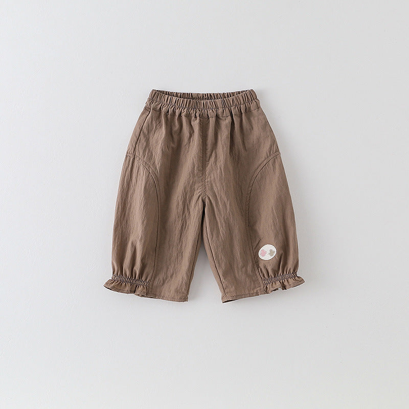Casual Summer Korean Style Thin Infant Toddler Outerwear Capri Children's Pants