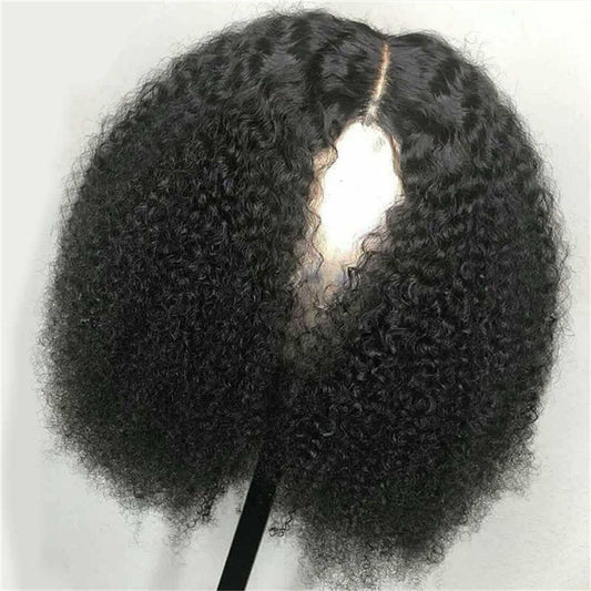Women's African Black Small Volume Medium Long Head Wig Short Curly Hair