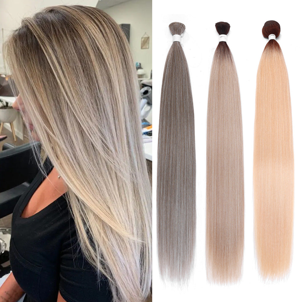 Fiber Extension Hair Weft Africa Band Long Straight Wig