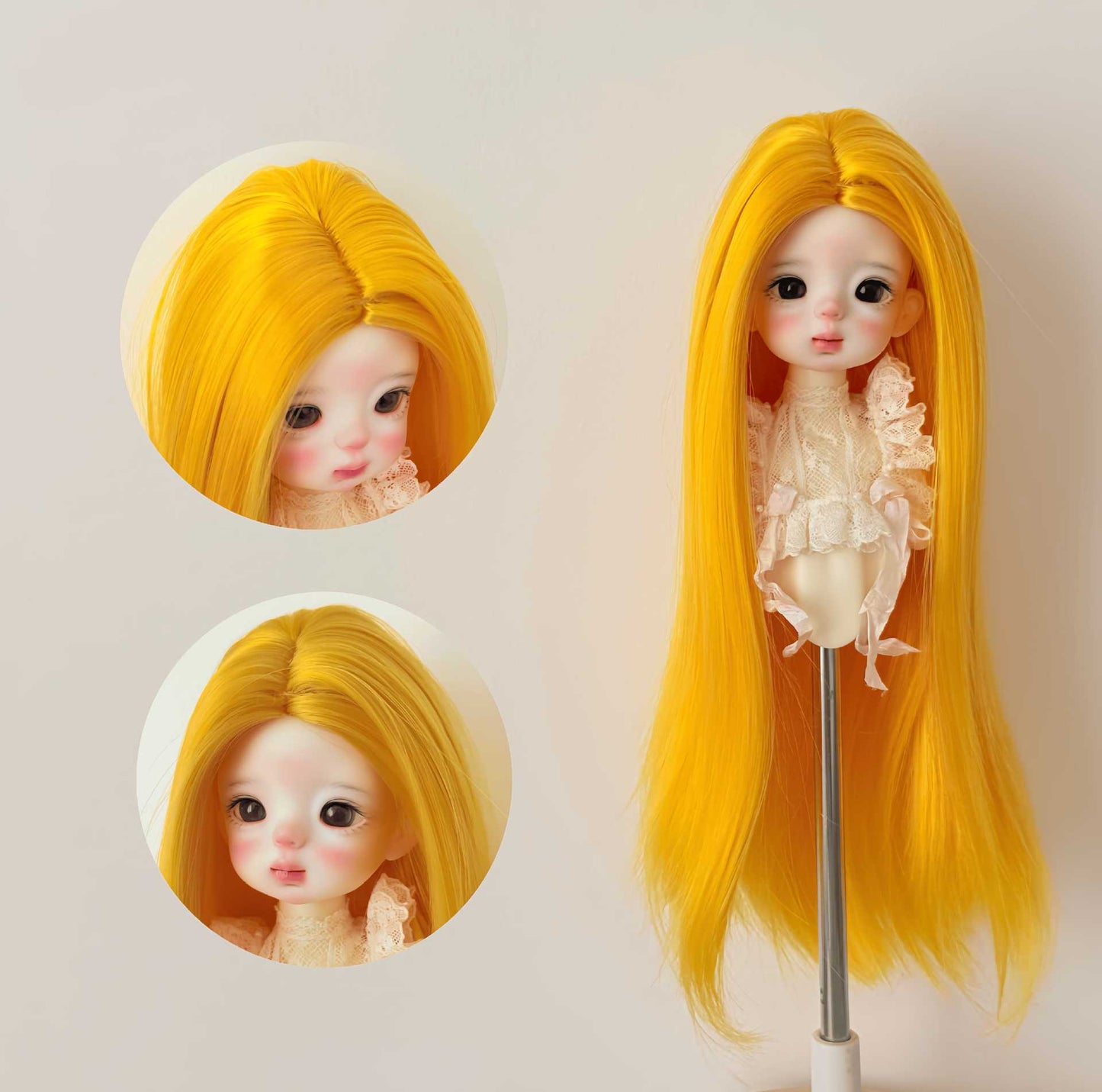 Doll Hair Accessories Blythe Soft Silk Medium Long Straight Dress Cos Wig