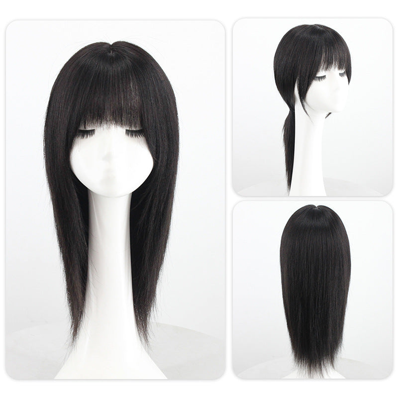 Women's Front Lace Long Collarbone Length Haircut Real Hair Wig