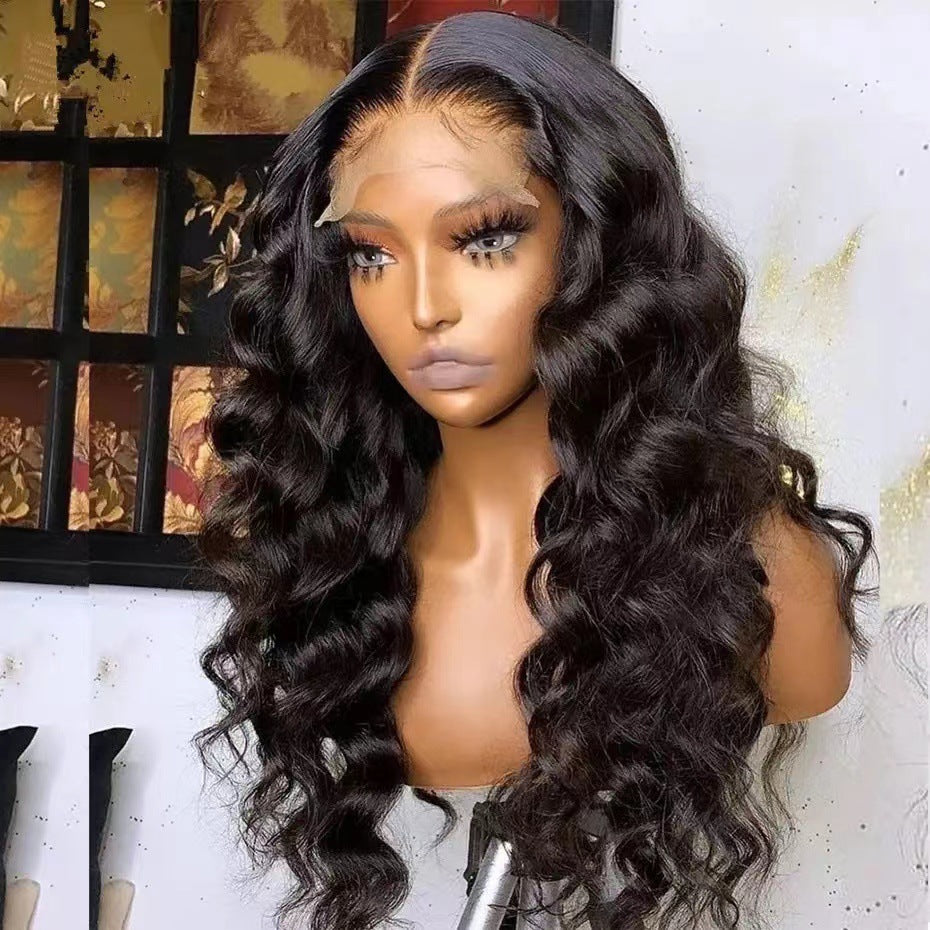 Front Lace Female Highlight Gradient Big Wave Wig Long Curls