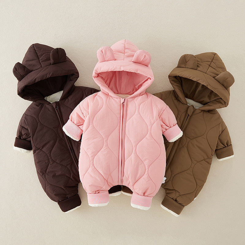 Clothes For Babies Jumpsuits Born Jumpsuit Thickened Cotton Padded Coat Jumpsuit, Climbing Suit