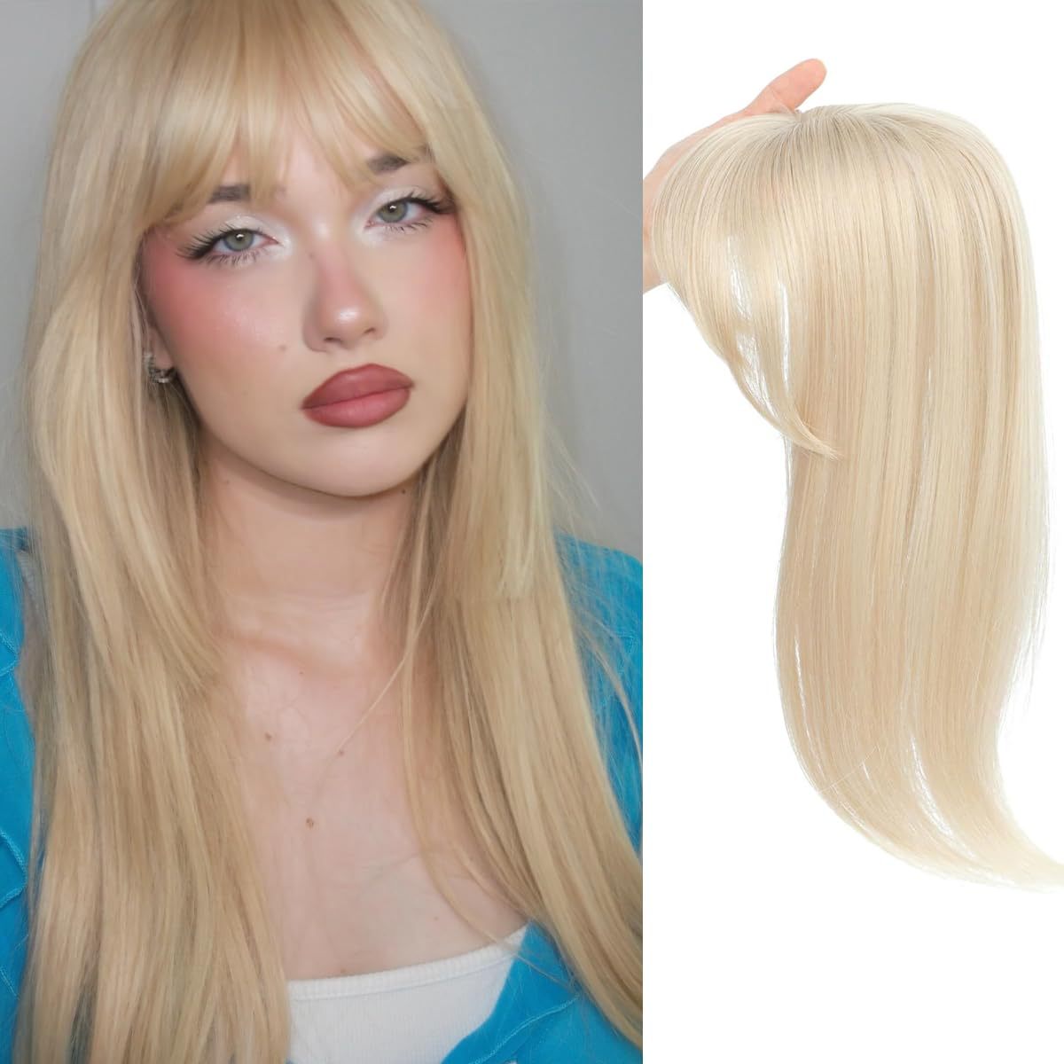 Women's Fringe Lace Hair Supplementing Piece Sparse White Wig