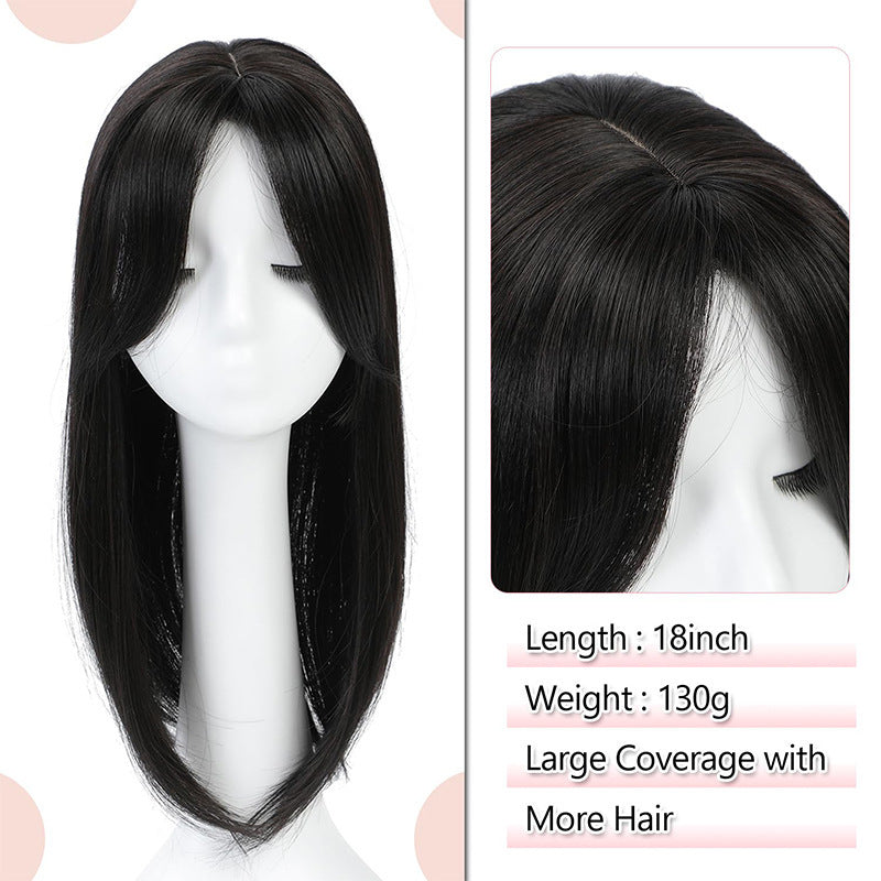 Head Leather Inner Buckle Medium Short Wig