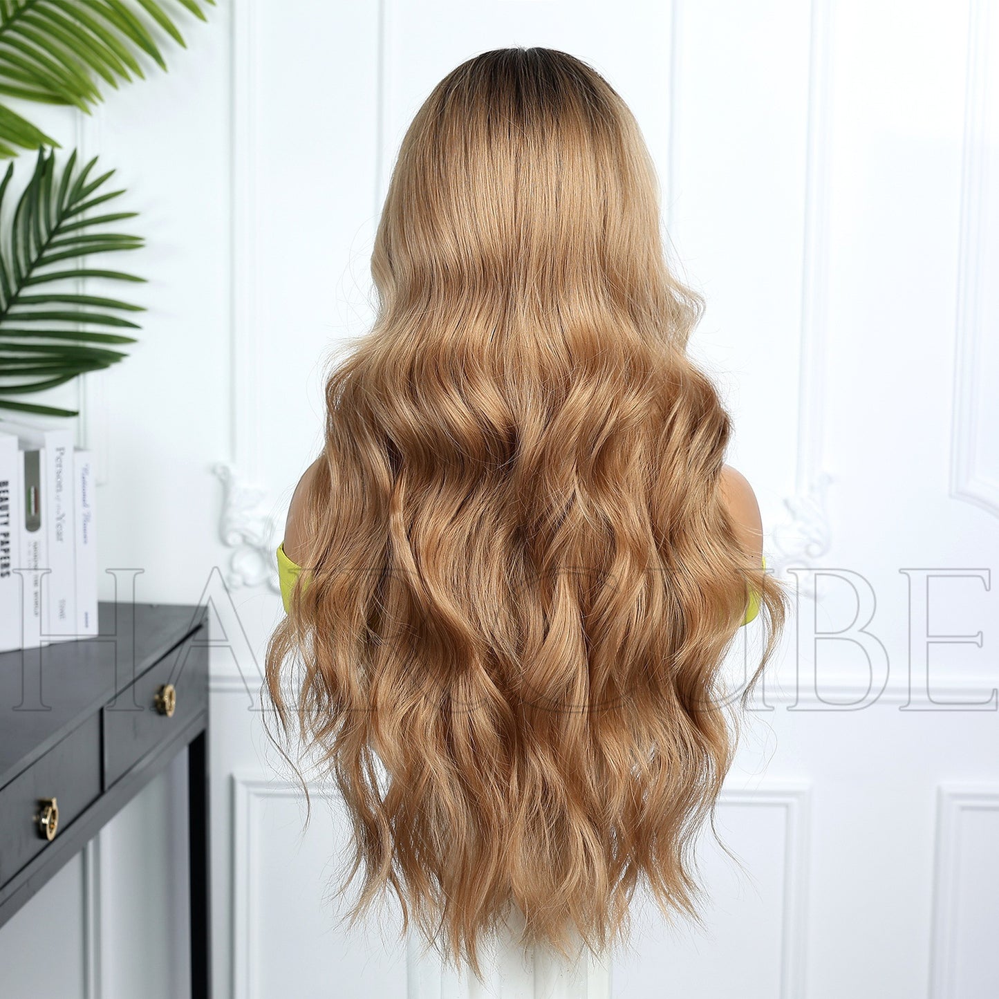 Women's Curly Hair Mechanism Chemical Fiber Head Cover Wig Long Curls