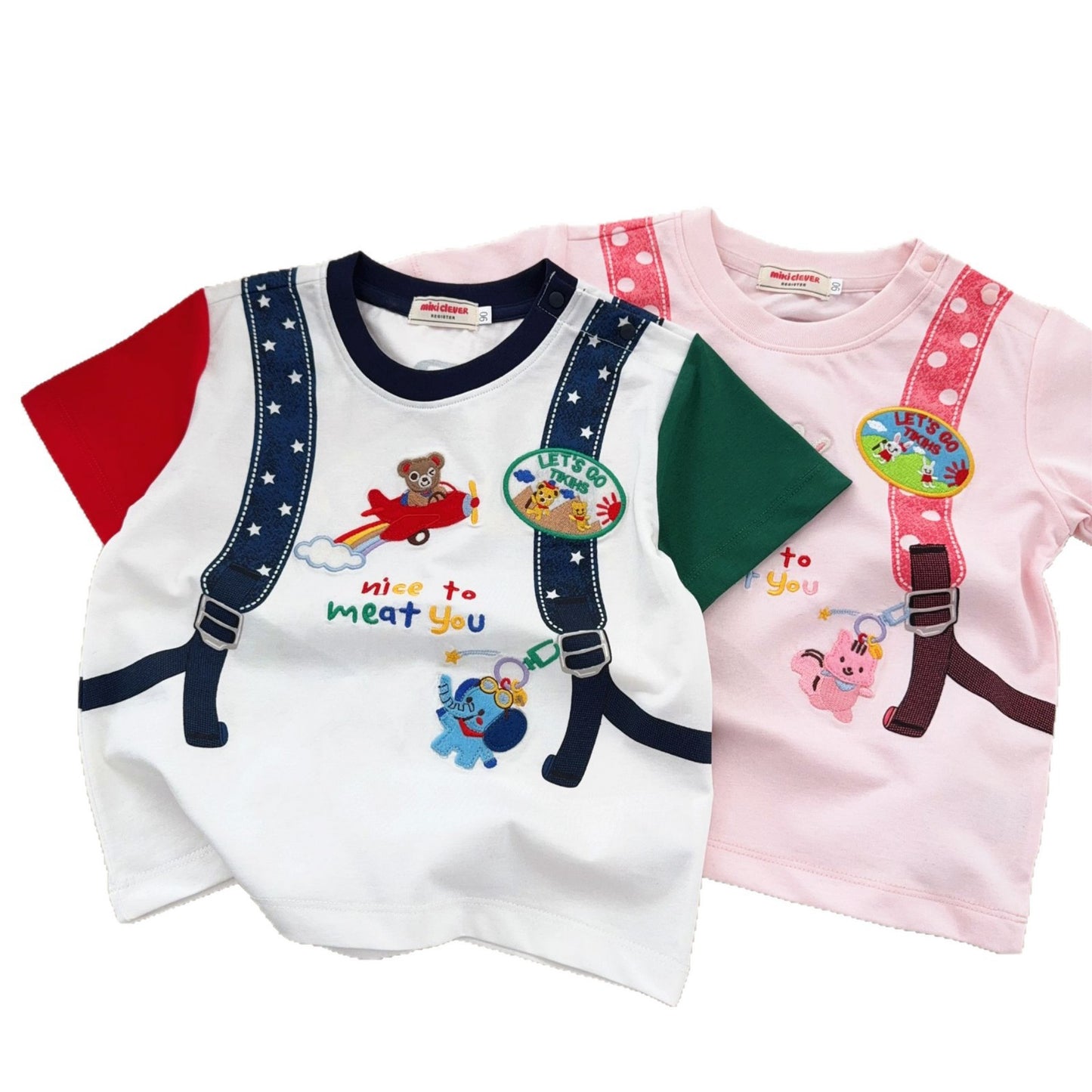Inner Wear Boys Bear Backpack Short Sleeve Shirt Children's T-shirt