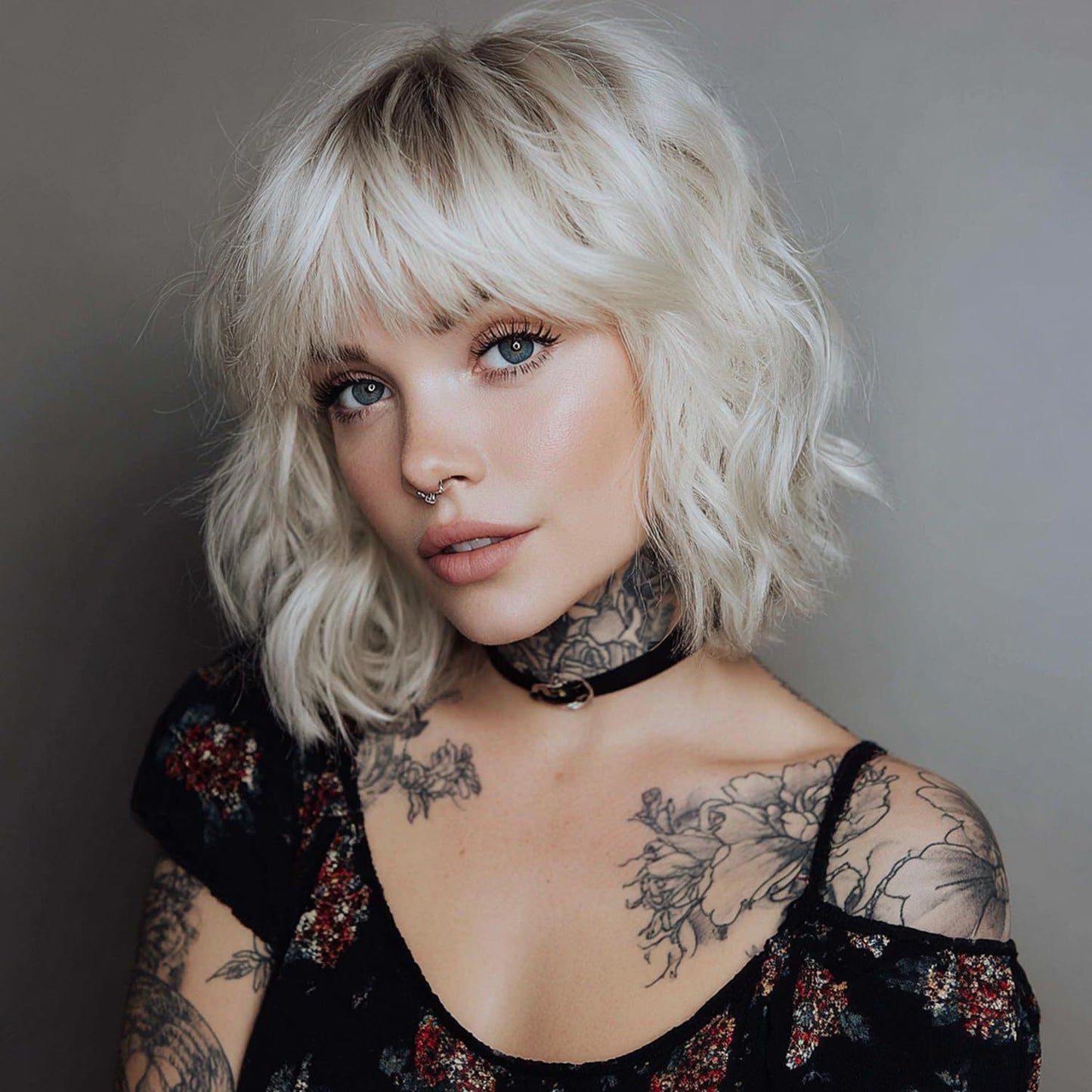 Big Wave Bangs Chemical Fiber Fashion Wig Short Curly Hair