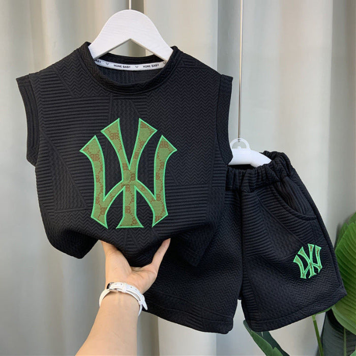 Children's Embroidered Vest Clothes Cool Handsome Summer Children's Suit