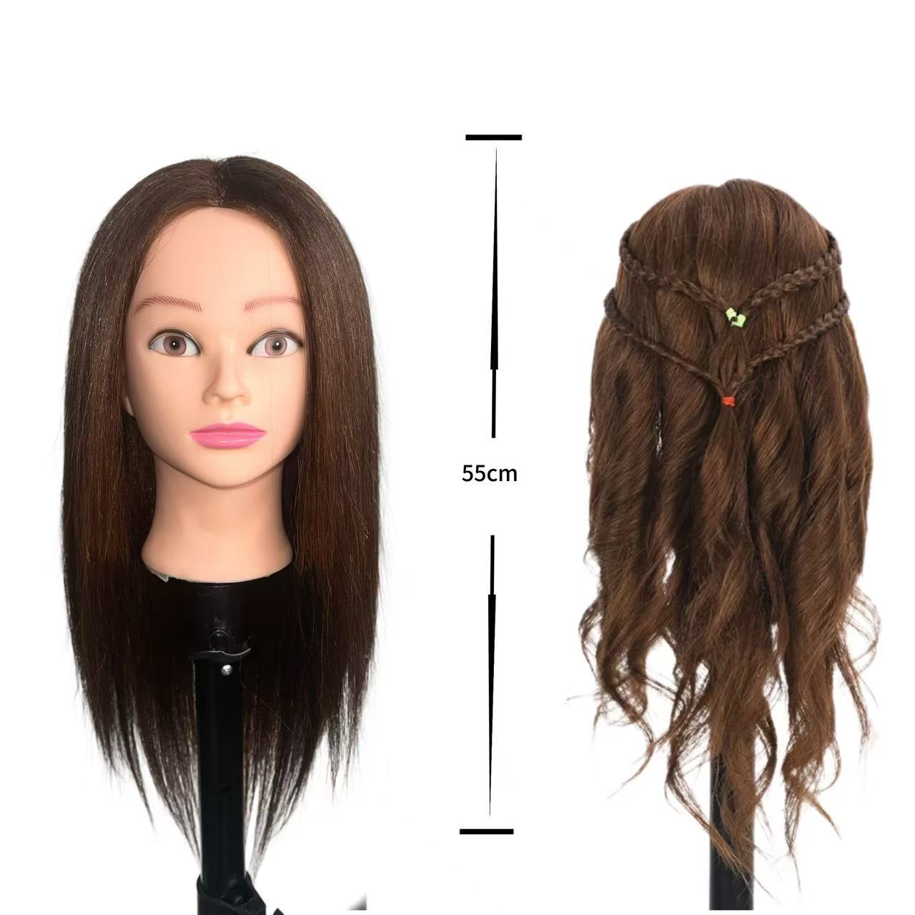 Real Hair Mannequin Head Apprentice Practice Cutting Can Other Wig