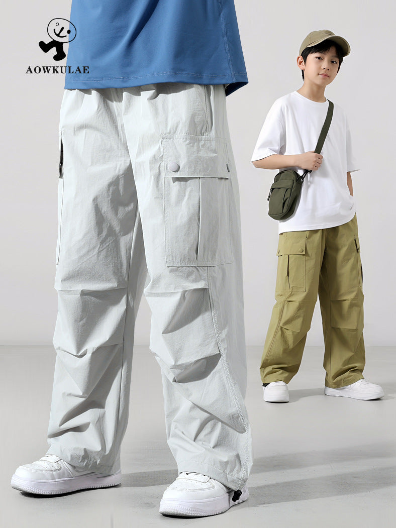Children's Summer Cooling Sense Outdoor Lightweight Trousers Breathable Straight Children's Pants