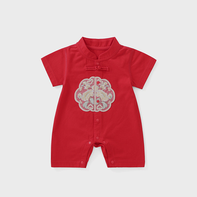 Men's Old One Year Clothes For Babies Summer Short Sleeve Jumpsuit, Climbing Suit