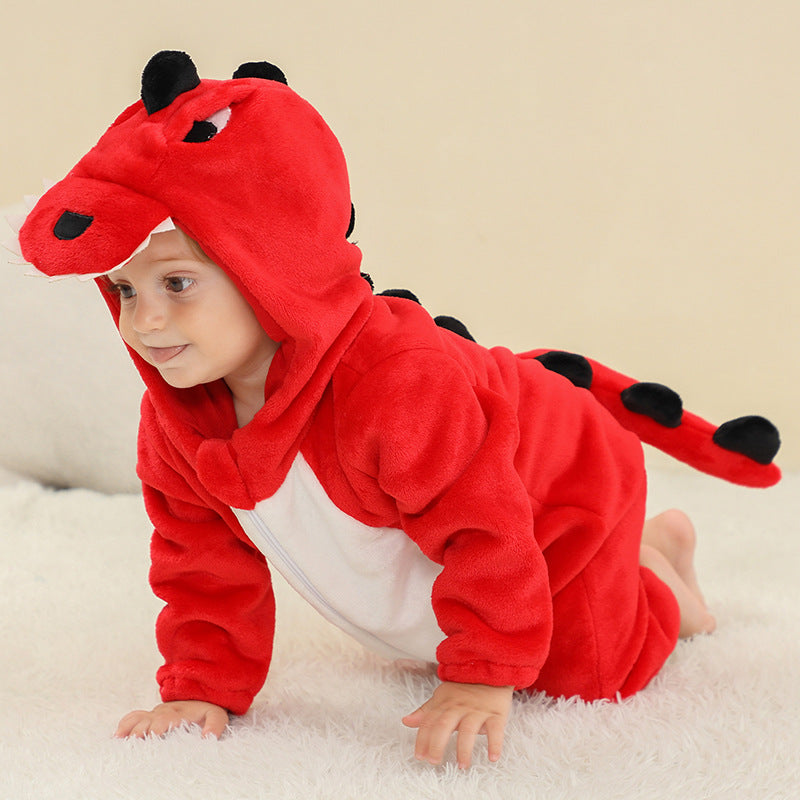Children's Flannel Crawling Infant Jumpsuit Performance Wear Jumpsuit, Climbing Suit