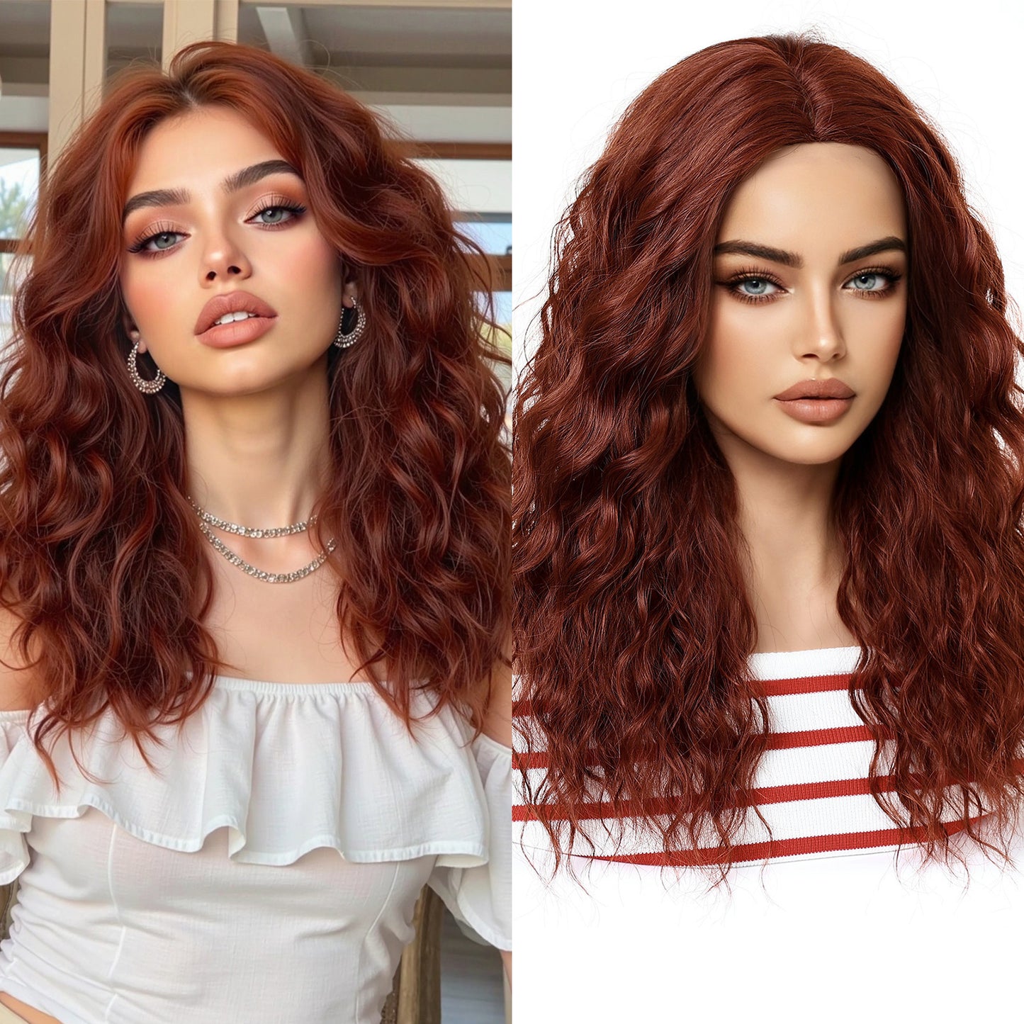 Bangs Orange Highlight Color Mixing Machine Wig Short Curly Hair