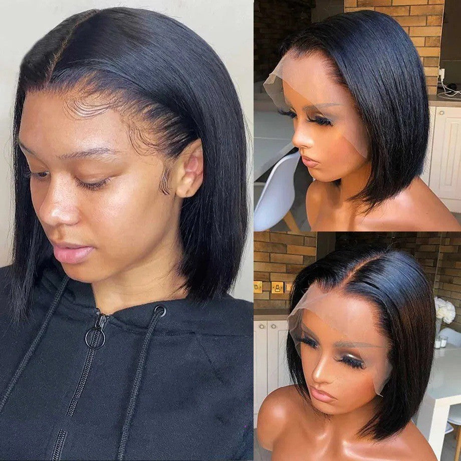 Fashion Straight Bob Lace Brazilian Human Real Hair Wig