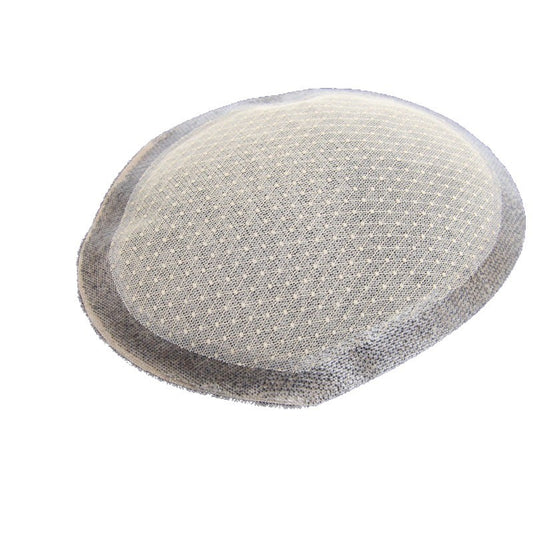 Men's Double Hand Needle Hairpiece Real Hand-woven Rough Head Bald Set Men's Wig