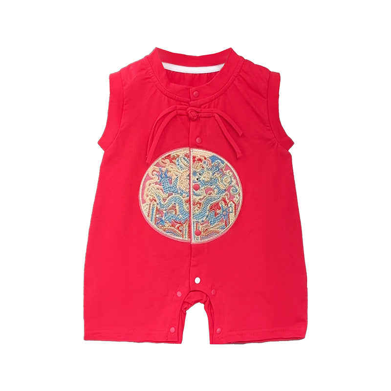 Clothes Festive Hundred Days Short Sleeve Chinese Style Jumpsuit, Climbing Suit