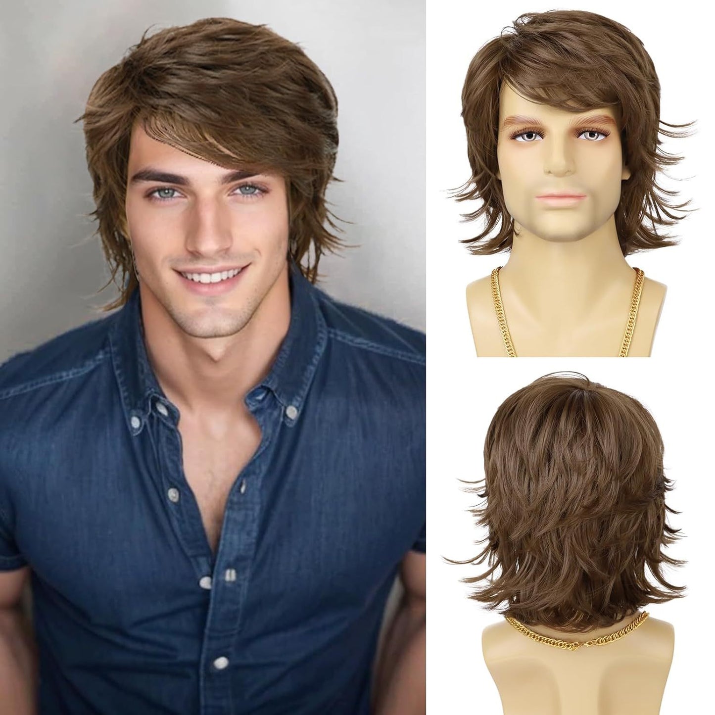 Men's Black Short Hair Fashion Style Sheath Men's Wig