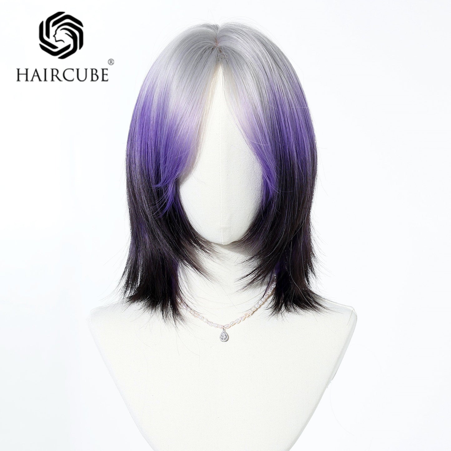 Broken Short Straight Hair Black Purple Anime Mechanism Chemical Fiber Cos Wig