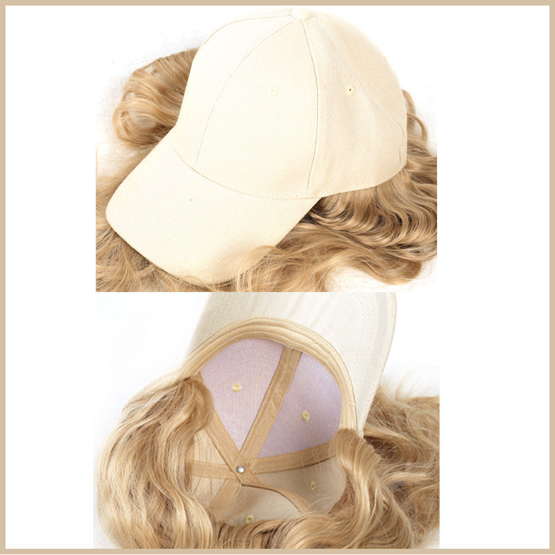 Hat Long Water Corrugated Hair With Baseball Cap Integrated Synthetic Other Wig