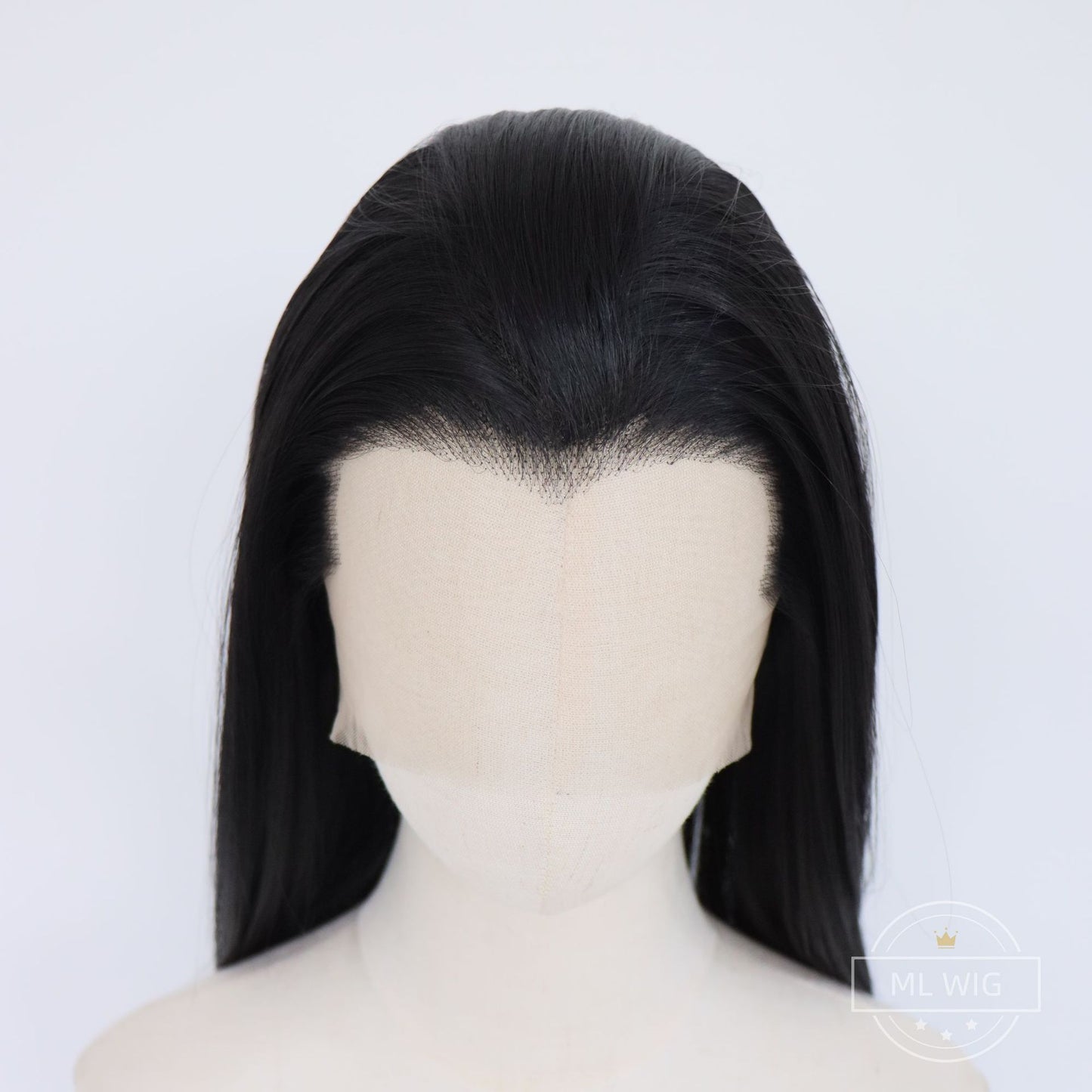 Natural Black Fiber Hand Crocheting Beauty Cos Wig