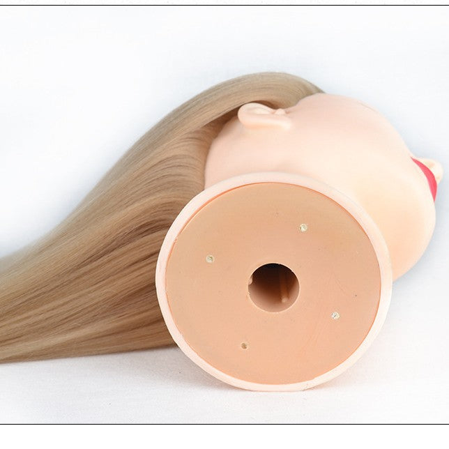 Head Braided Hair Practice Mannequin Hairdressing Cutting Wig Ponytail